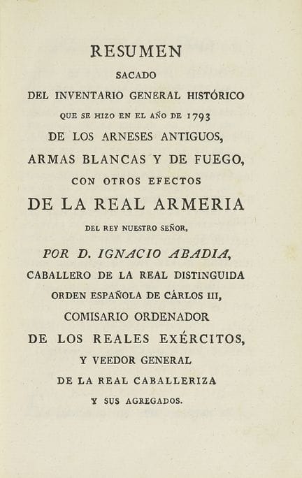 1793.  
 BOOK.  
 (MILITARIA).  
 ABADIA, IGNACIO: