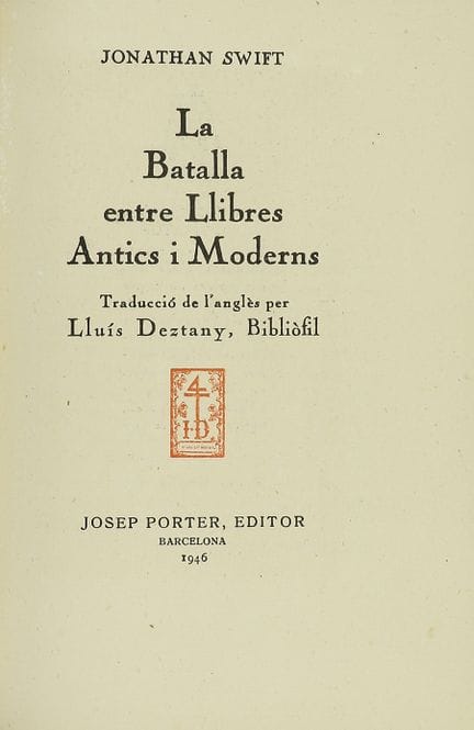 1947.  
 LIBRO.  
 (BIBLIOFILIA).  
 SWIFT, JONATH