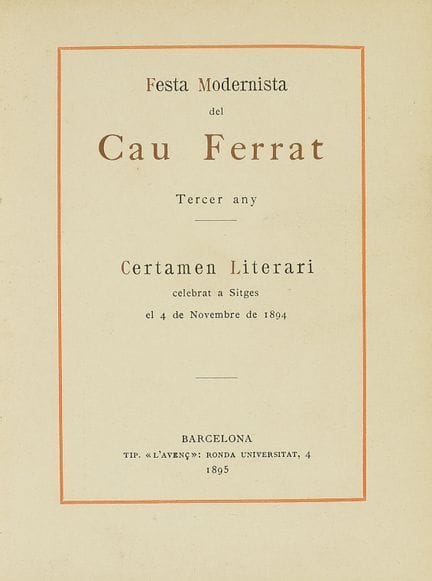 1895.  
 LIVRE.  
 (LITTÉRATURE CATALANE).  
 FÊTE