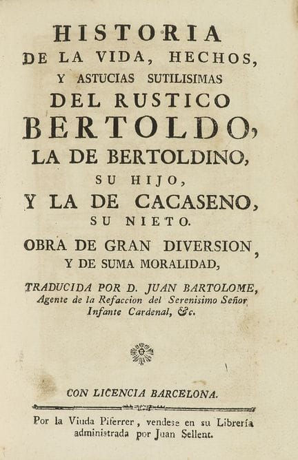 Vers 1788  
 LIVRE.  
 (LITTÉRATURE PICARESQUE).  