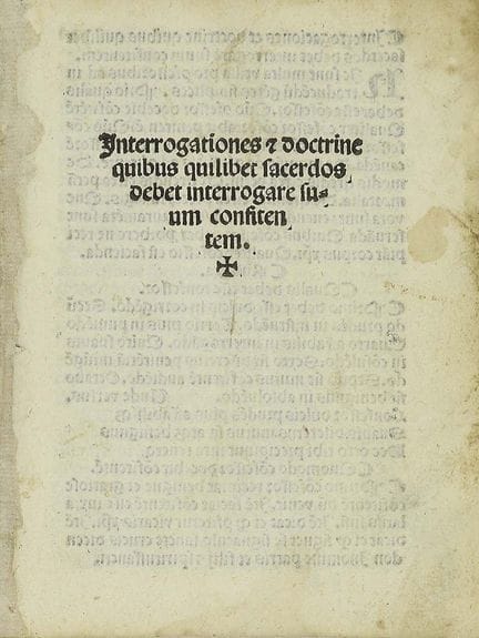 Vers 1495  
 BROCHURES.  
 (INCUNABLE).  
 INTERRO