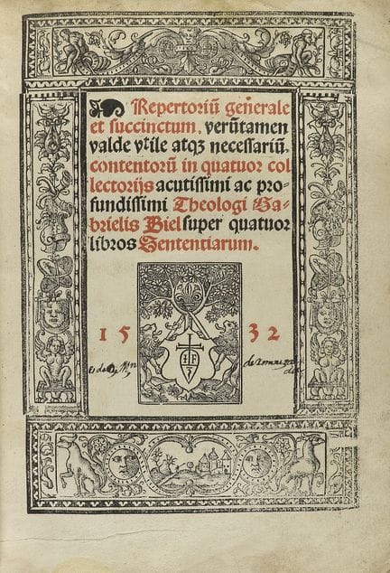1532.  
 LIVRE.  
 (GOTIQUE).  
 BIEL, GABRIELIS :