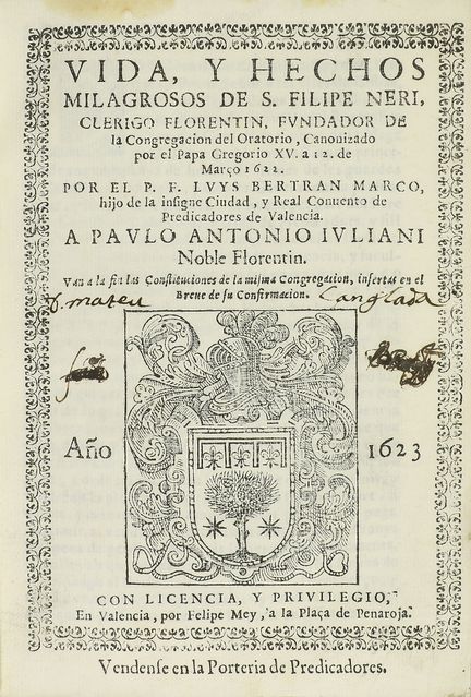 1623.  
 LIVRE.  
 (HAGIOGRAPHIE).  
 BERTRAN MARC