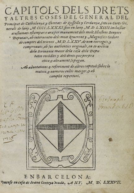 1577.  
 LIBRO.  
 (DERECHO CATALÁN).  
 CAPITOLS 