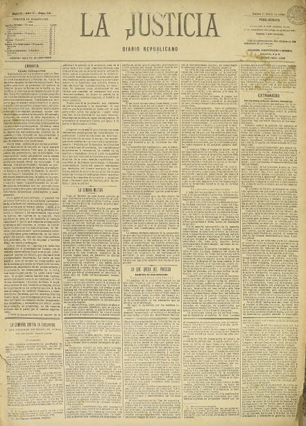 1889.  
 MAGAZINE.  
 LA JUSTICIA. REPUBLICAN DAIL