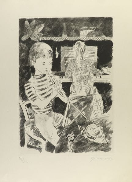 Vers 1970  
 GRAVURE.  
 (POINTE SÈCHE).  
 SALA, 
