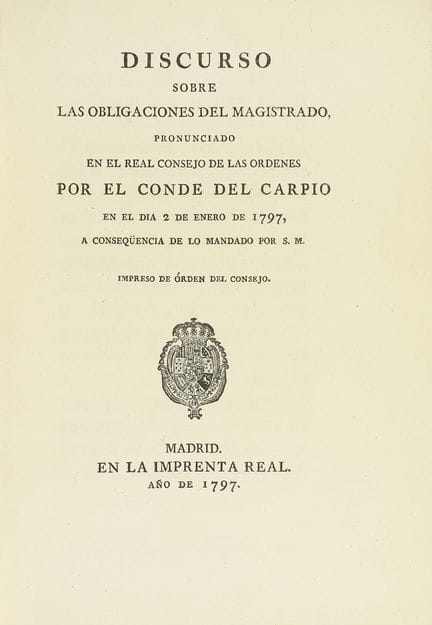 1797.  
 LIBRO.  
 (DERECHO).  
 CARPIO, CONDE DEL