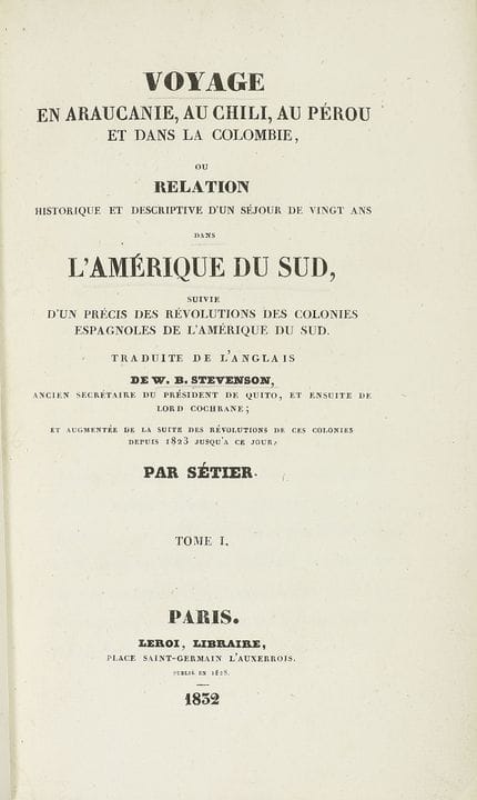 1832.  
 BOOK.  
 (TRAVELS—SOUTH AMERICA).  
 STEV