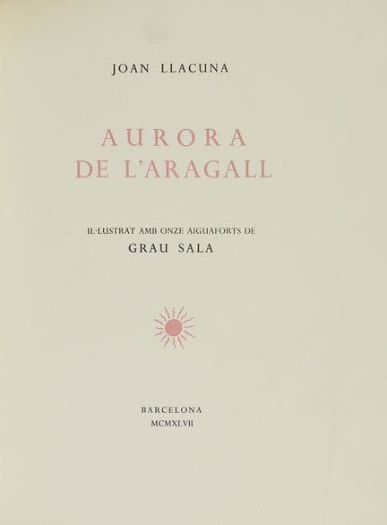 1947.  
 LIBRO.  
 (BIBLIOFILIA).  
 LLACUNA, JOAN