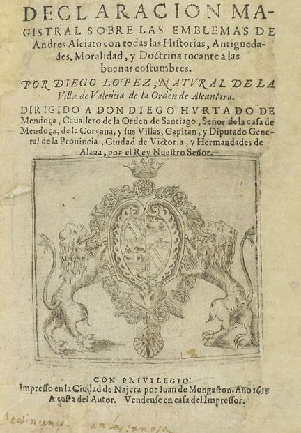 1615.  
 LIVRE.  
 (EMBLÈMES - NÁJERA).  
 LÓPEZ, 