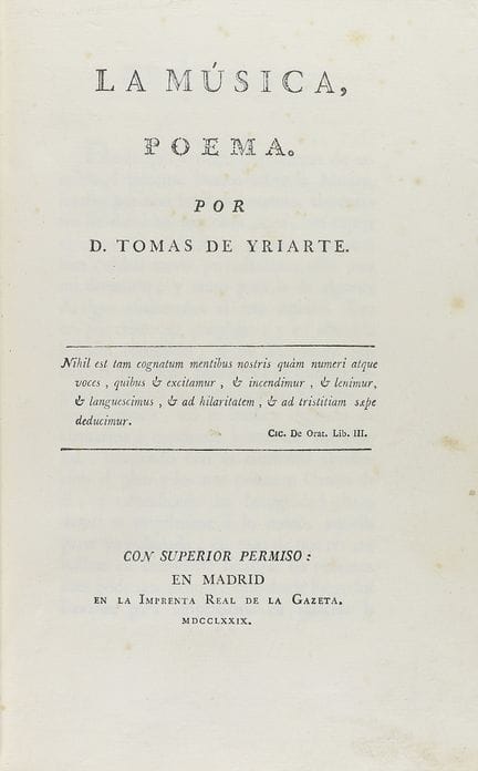 1779.  
 LIVRE.  
 (LITTÉRATURE-MUSIQUE).  
 YRIAR