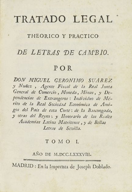 1788.  
 LIBRO.  
 (COMERCIO).  
 SUAREZ, MIGUEL G