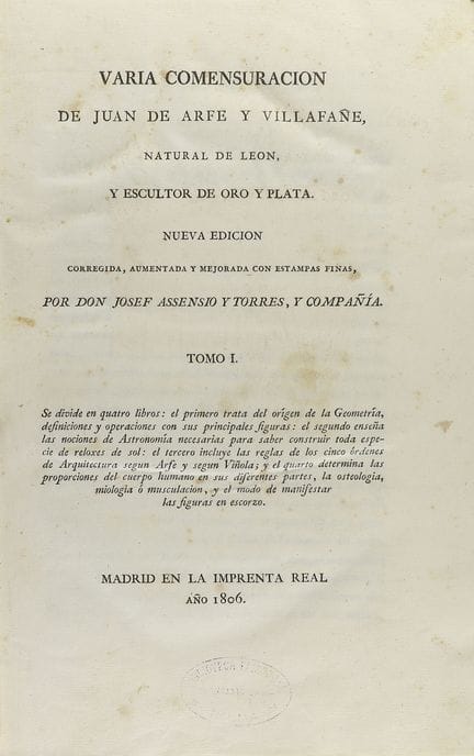 1806.  
 LIVRE.  
 (SCIENCES HUMAINES).  
 ARFE ET