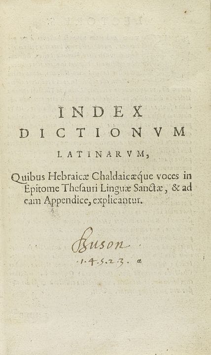 1609.  
 LIVRE.  
 (DICTIONNAIRE).  
 PAGNINO LUCE