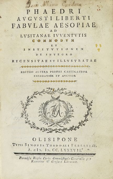 1787.  
 LIVRE.  
 (LITTÉRATURE).  
 [ÉSOPE :].  
