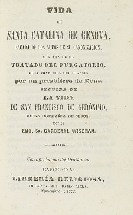 1852.  
 LIVRE.  
 (HAGIOGRAPHIE).  
 WISEMAN :.  