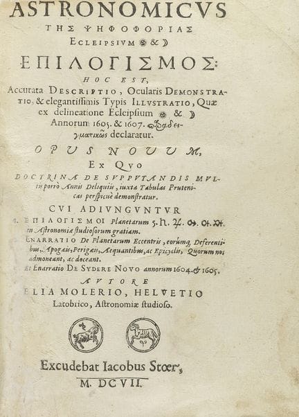 1607.  
 LIBRO.  
 (CIENCIAS).  
 MOLERIO, ELIA:. 
