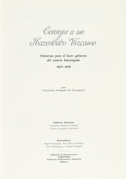 2002.  
 LIVRE.  
 (HISTOIRE).  
 OXANGOITI, CAYET