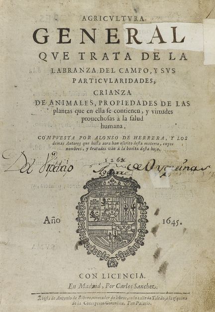 1645.  
 LIVRE.  
 (AGRICULTURE).  
 HERRERA, ALON