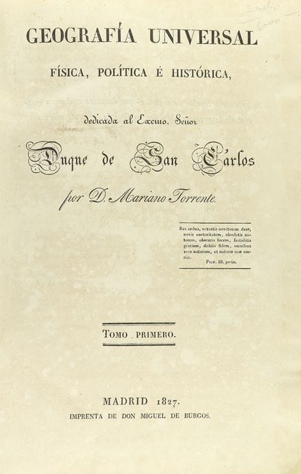 1827-1828.  
 LIVRE.  
 (GÉOGRAPHIE).  
 TORRENTE,
