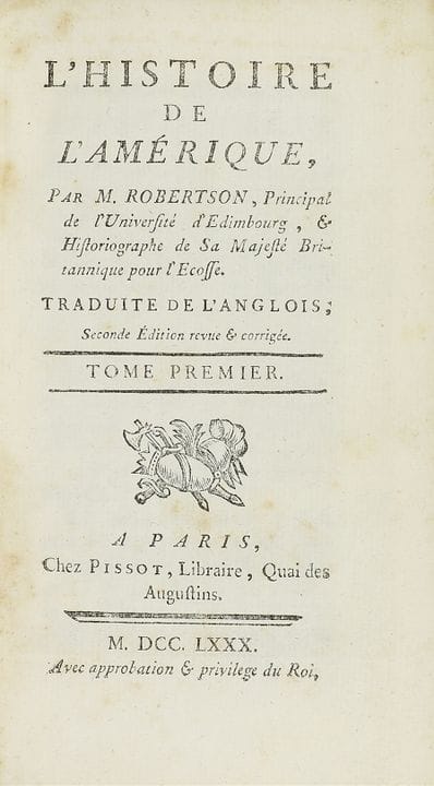 1780.  
 LIVRE.  
 (HISTOIRE - AMÉRIQUE).  
 ROBER