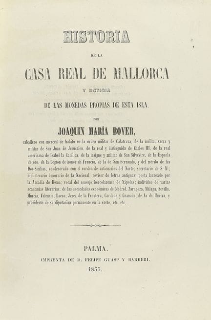 1855.  
 LIVRE.  
 (MAJORQUE - NUMISMATIQUE).  
 B