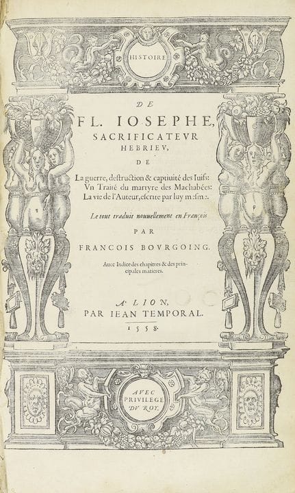 1558.  
 LIVRE.  
 (HISTOIRE ANTIQUE).  
 IOSEPHE,
