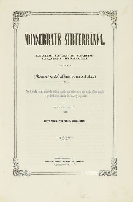 1852.  
 LIBRO.  
 (MONTSERRAT).  
 MONTSERRATE SU