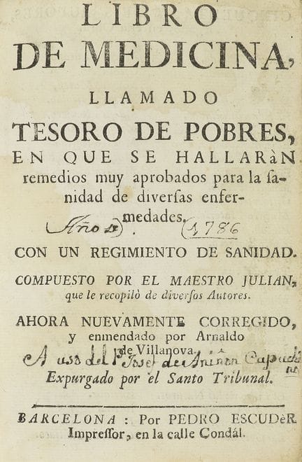 1750 ca.  
 LIBRO.  
 (MEDICINA).  
 JULIAN, [PERO