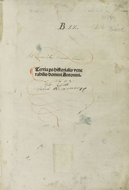1491.  
 LIVRE.  
 (INCUNABLE).  
 ANTONINI FLOREN