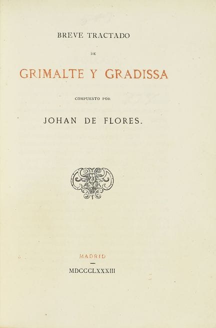 1883.  
 LIBRO.  
 (FACSÍMIL).  
 FLORES, JOHAN DE