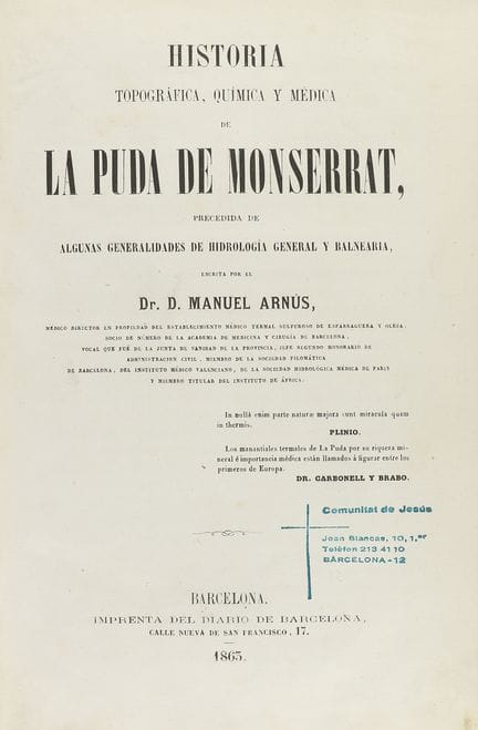 1863.  
 BOOK.  
 (MONTSERRAT).  
 ARNÚS, MANUEL:.