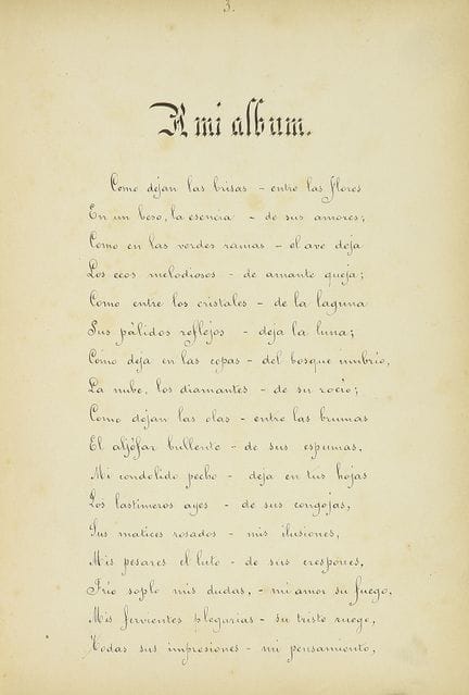 1879-1880年。  
 手稿。  
 （诗集）。  
 诗作。  
 手抄本诗集。4开本。由一