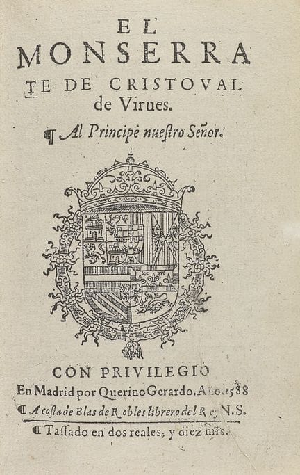 1588.  
 BOOK.  
 (MONTSERRAT).  
 VIRUES, CRISTOV
