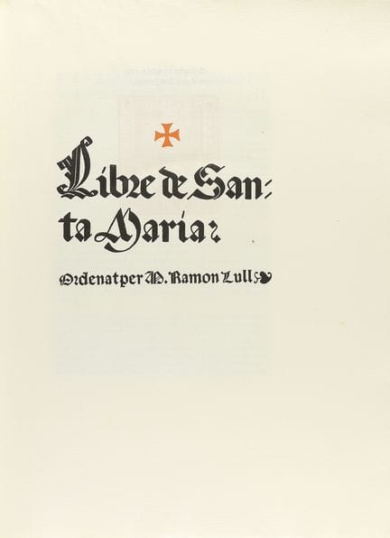 1905.  
 LIBRO.  
 (FACSÍMIL).  
 LULL, RAMON:.  
