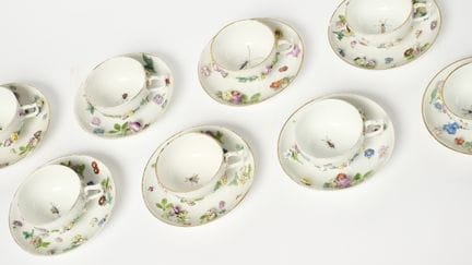 Meissen XVIIIe et XIXe - Porcelaine à décor de fle
