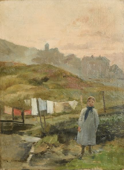 Auguste DONNAY (1862-1921) 
Le linge, 1886. Huile 