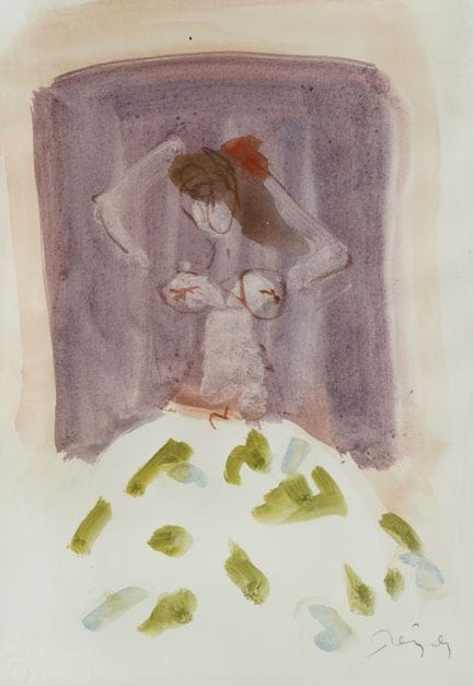 Nikola Reiser (1918-2010), « Jeune fille », aquare