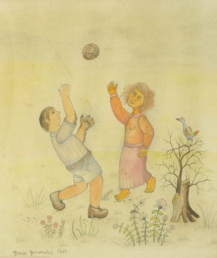 Josip Generalić (1936-2004), Jeux d'enfants, 1981,