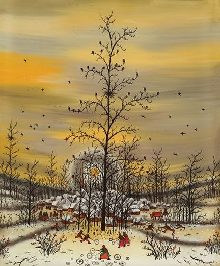 Ivan Lacković-Croata (1932-2004), Village en hiver