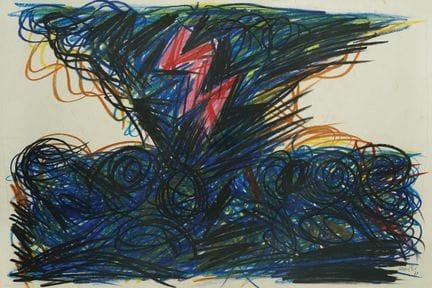 Edo Murtić (1921-2005), Tempête, 1989, pastel sur 