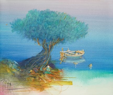 Vjekoslav Stipica (1944-), « Olivier et bateau », 