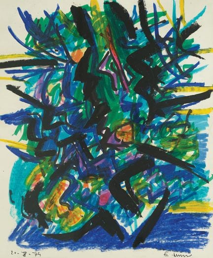 Edo Murtić (1921-2005), « Noise », 1974, pastel et