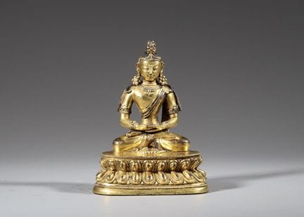Amitayus assis en bronze doré, XVIIIe/XIXe siècle 
