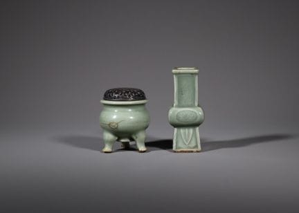 Un encensoir tripode en céladon de Longquan et un 