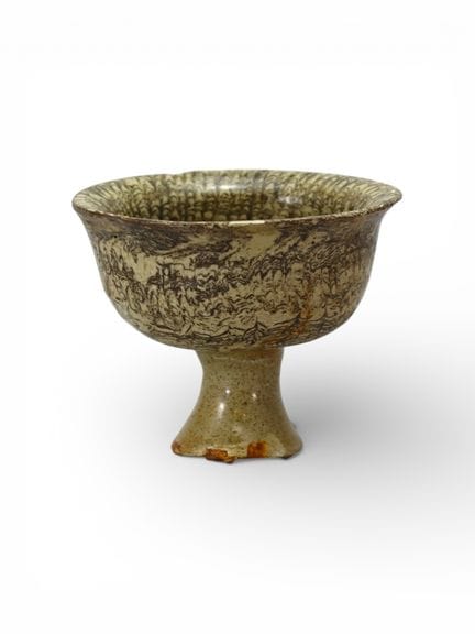Coupe à pied marbrée, dynastie Song, L : 10 cm. [B
