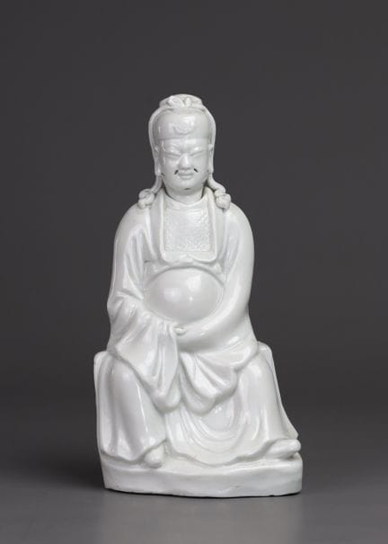 Figurine de Guandi en blanc de Chine, XVIIe/XVIIIe