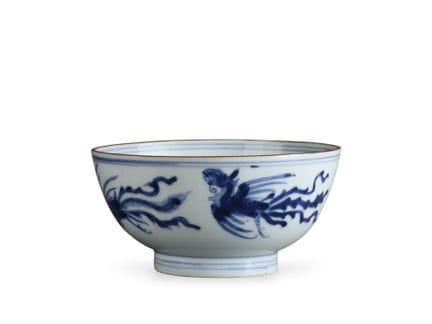 Bol « Phénix bleu et blanc », de style Kangxi, à f