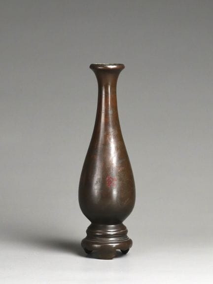 Vase japonais en bronze incrusté, XIXe/XXe siècle,