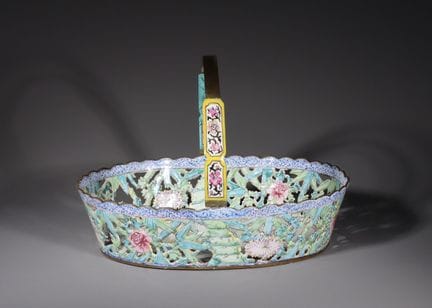 Panier en émail de Canton, de l'époque Qianlong, d